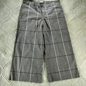 J. Jill Wide Leg Cropped Grey Pants Size‎ 12 Cotton Spandex Casual Summer